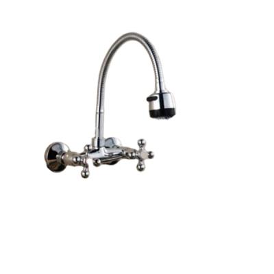 China Thermostatic Faucets Dual Handles Wall Mounted Kitchen Faucet Kitchen Taps Kitchen Mixer for sale