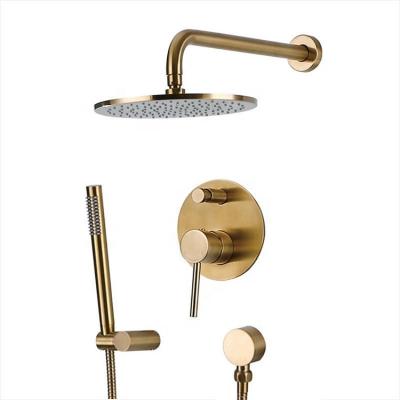 China Without Slide Bar Rain Showerhead Wall Mounted Shower Faucet Set Shower Head System Shower Column Set for sale