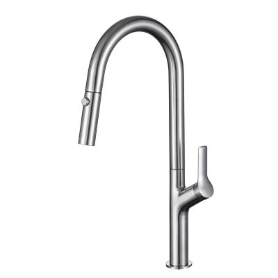 China Thermostatic Faucets Stainless Steel Kitchen Sink Faucet Brushed Pull Out Kitchen Mixer Taps for sale