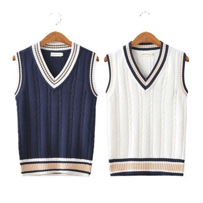 China Wholesale Hot Selling QUICK DRY V-Neck Sweater Thick Vest Plus Size College Wind Vests And Vests Mens Knitted Cotton Boy's Vests for sale