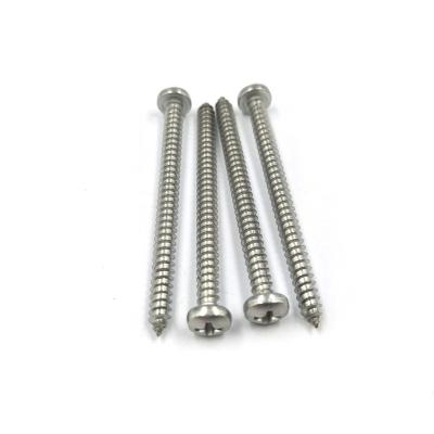 China Factory Supply Full Thread Stainless Steel Phillips Cross Recessed Pan Head Self Tapping Screw DIN7981 for sale