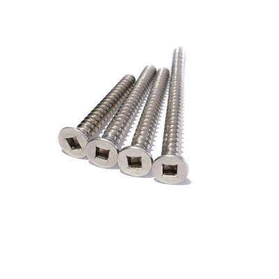 China Flat Customized 304 316 Stainless Steel Head Square Drive Flat Countersunk Deck Screws for sale