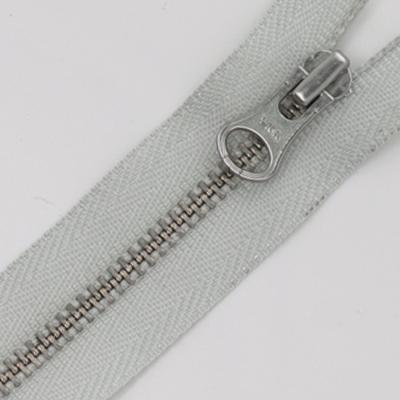 China #5 customized logo nylon zipper fashion open end zipper with metal brass slider for sale