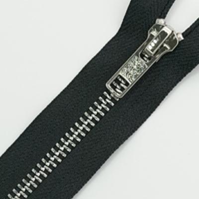 China YKK zipper shiny silver closed end customize clothes accessory metal zipper for bag for sale