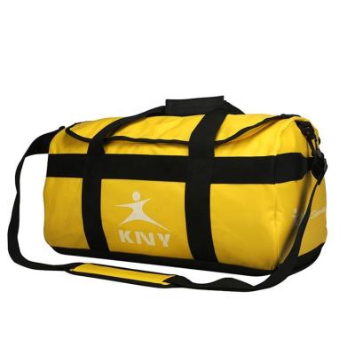 China Wholesale Water Resistant Tarpaulin PVC Gym Bag Large Travel Sports Waterproof Outdoor Yellow Duffel Bag For Camping for sale