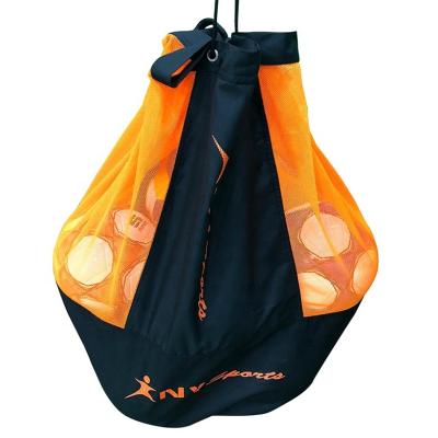 China Newest High Quality Custom Fashion Equipment Volleyball Soccer Net Carrier Bag Large Mesh Soccer Sport Ball Bag for sale