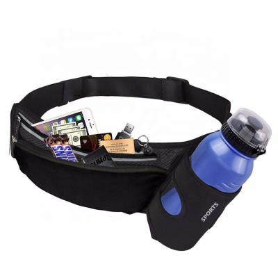 China Water Proof New Design Sports Waterproof Neoprene Fanny Pack Waist Bag Zipper Running Belt With Water Bottle Holder for sale