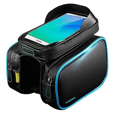 China Raincoat ; Wholesale Wear-resisting Bicycle Bag Cycling Front Tube Frame Bag Phone Sports Storage Touch Screen MTB Top Colorful Road Bike Bag Waterproof for sale