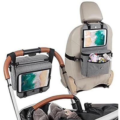 China High Quality Baby Stroller Storage Organizer Bag With Touch Screen Shelf Car Storage Bag Organizer Foldable Car Backseat Backseat Organizer for sale