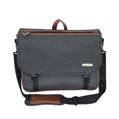 China 14 15.6 Inch Vintage Logo Waterproof Polyester Travel Laptop Shoulder Messenger Bag Business Office Multifunctional Custom Laptop Bags for sale