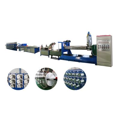 China pp granules tearing film two rope extruding machine for one plastic pp packing strip extruder machine for sale