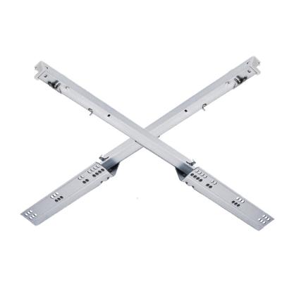 China Modern Ronghui 3 Section Galvanized Steel Undermount Self Closing Buffer Hidden Slide Rail For Furniture Fittings for sale