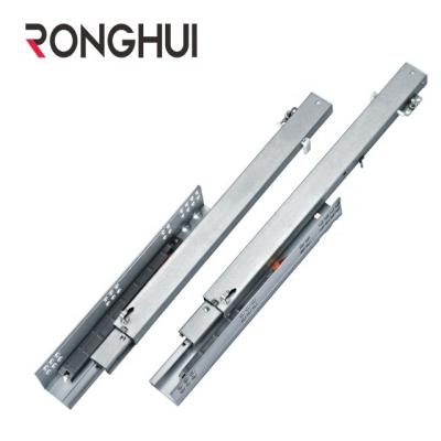 China Modern 3 Times Push To Open Hidden Telescopic Rails Soft Close Undermount Hidden Drawer Slide for sale