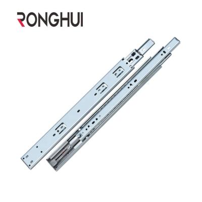 China Modern Ball Bearing 35MM Extension Drawer Folds 3 Track Full Telescopic Channel Furniture Drawer Slide for sale