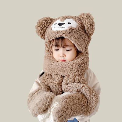 China The COMMON winter children's cartoon hat, scarf, built-in warmth, wind proof ear protection hat, fashionable and exquisite for sale