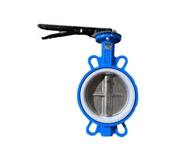 China General Type Cast Iron Seat Rubber Wafer PN16 PN10 150LB 10K Wafer Type Butterfly Valve for sale