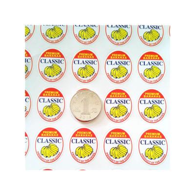 China ECO Custom Shapes All Banana Apple Fruit Label Stickers Frozen Adhesive Supermarket Fruit and Vegetable Waterproof Label Stickers for sale