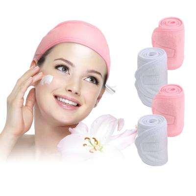 China Customizable bag coral turban veIcro veIcro imprisonment makeup face wash headband beauty yoga velvet embroidery fashion LOGO elastic hair band for sale