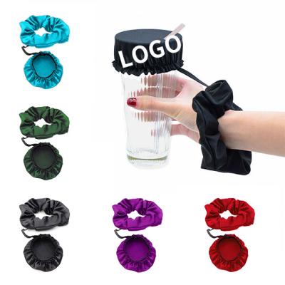 China wholesale custom Anti-drug scrunchies drink cover large design hair cup scrunchies drink cover set for sale