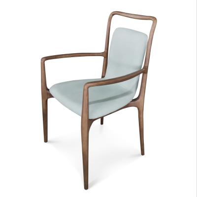 China Elegent Contemporary Design Upholstered Dining Chair With Arms Use Ash Wood Frame Excellent Quality Dining Chairs for sale