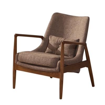 China Contemporary High Quality Classic Upholery Wood Chair Lounge Ashwood Finished Leisure Chair for sale