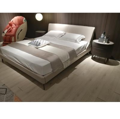 China Contemporary High Quality Leather Upholstery Bed Well Finish Bed Unit for sale