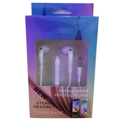 China In-Ear Headphone Earphone Earbuds Headset For 3.5mm In Ear Wired Headphones With Mic Volume Control White With retail box for s6 for sale