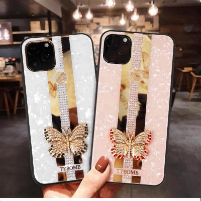 China Luxury Diamond Ring Stand Glitter Clear Silicone Phone Case for iphone 11 pro max 7 8 6 S plus X XR XS for sale