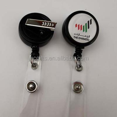 China Retractable Reel Badge Reel 360 Swivel ID Card Holder Badge Reel Various ABS Plastic Rotating Reel Badges for sale