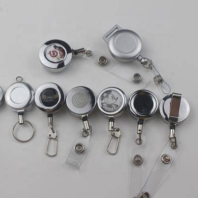 China To Hold Cards 20-32mm Fashion Badge Reel Christmas ID Badge Holder Metal Yo-Yo Badge Holder for sale