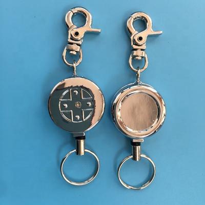 China Durable Metal Yo-Yo Badge Reel Holder Logo Metal Badges Wallet Holder Silver Gold Custom ID Badge Holder 28mm Durable for sale