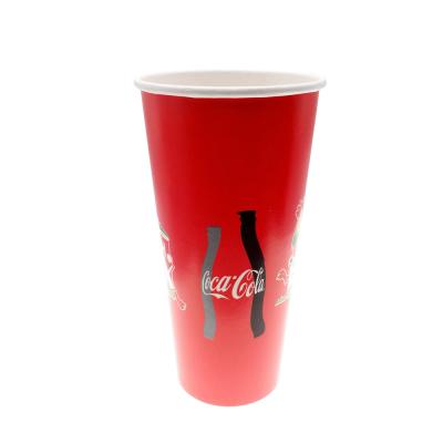 China 22oz 660ml Single Wall Disposable Custom Printing Cold Drink Coffee Milkshake Printed Single Wall Paper Cup for sale