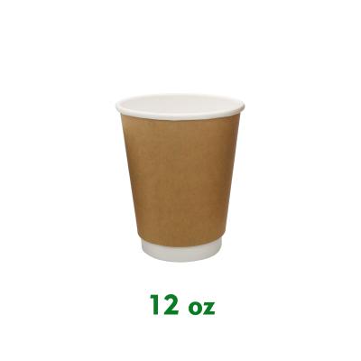 Cina 12 oz 400ml disposable paper cups instock 12oz double pack white disposable heat insulated wallpaper cup in vendita