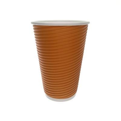 Китай 16oz 500ml Disposable Custom Printed Printing Ripple Wall Coffee Paper Cup продается