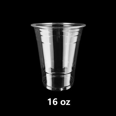 China 16oz 500ml Disposable Wholesale Custom Printing Clear Logo PET Lip Plastic Cup for sale