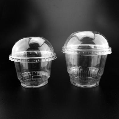 China 1000pcs/ctn 8oz 280ml Disposable Clear Plastic Ice Cream Cup Disposable Hot Sale Ice Cream Cup PET Cup With Lid for sale