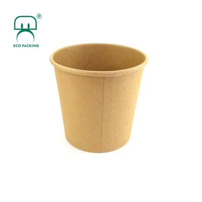 China 12oz 350ml Single Wall Ice Cream Bowl Wrapping Paper With Lid Container Paper Cup Soup Disposable Takeout Cup for sale