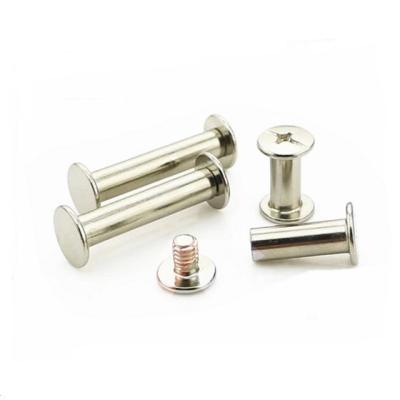 China Nickel Plated Carbon Steel Metal Chicago Screws Post and Chicago Screw Sets Sex Bolt Book Binding Brass Screws for sale