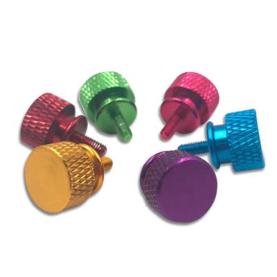 China Aluminum Computer Case Pan China Supplier M3 M5 Color Bolt Screw Hand Grip Knurled Screw for sale