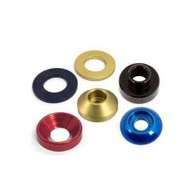 China Colored Anodized Countersunk Aluminum Bowl Damper Cup Gasket Countersunk Gasket for sale