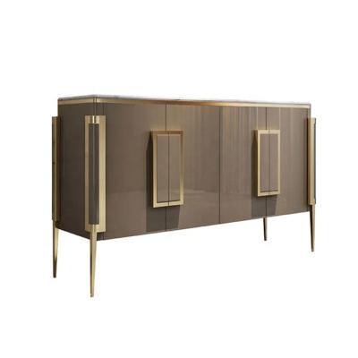 China Contemporary unique latest design mental dressing table with mirror marble top luxury sideboard for living room for sale