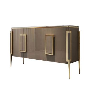 China Italian marble high quality luxury gray gold cabinet sideboard storage furniture credenza italian luxury for sale