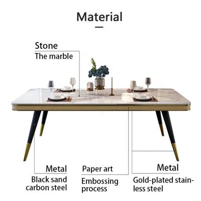 China Strong Load Bearing Dining Table Set Marble Dining Tables Dining Table Set for sale