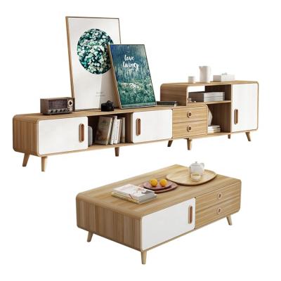 China Wood Center Top Center Convertible Table Living Room Table Design TV Stand And Coffee Table Set for sale