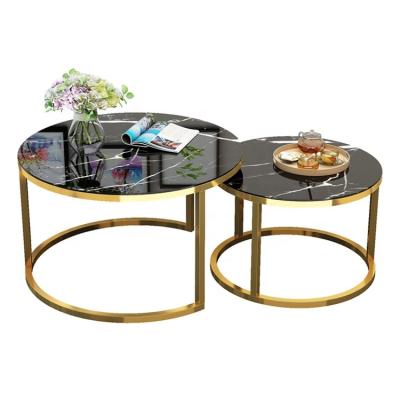 China New Tea Table Home Contemporary Decorative Modern Marble Top Center Round Gold Round Coffee Table for sale