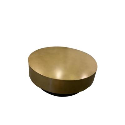 China Italian Convertible Luxury Double Round Living Room Furniture Brass And Glass Coffee Tables Antique Brass Color for sale