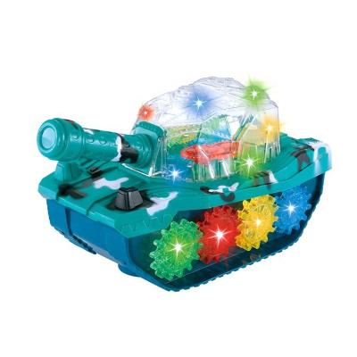 China With Lightweight And Healthy Battery Operated Plastic Electric Universal Transparent Gear Military Vehicle Toy Tank For Kids for sale