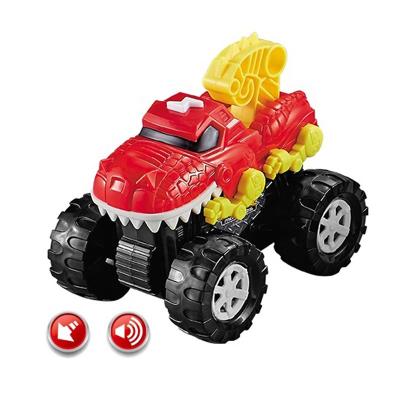 China With Sound Powerful Plastic Musical Car Vehicle Dinosaur Slide Top Quality Free Wheel Truck Toys for sale