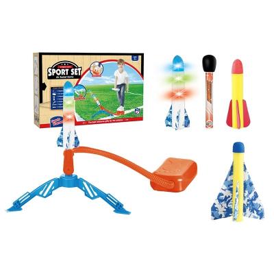 China Outdoor Sports Game Toys Air Pressure Pedal Launcher Adjustable Sturdy Missile Rocket Launcher For Kids 30*8*25.5cm for sale