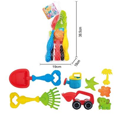 China Plastic Digging Sand 19*19*38.5cm Beach Toys 8Pcs Summer Shovel Kits Sand Castle Educational Outdoor Tool for sale